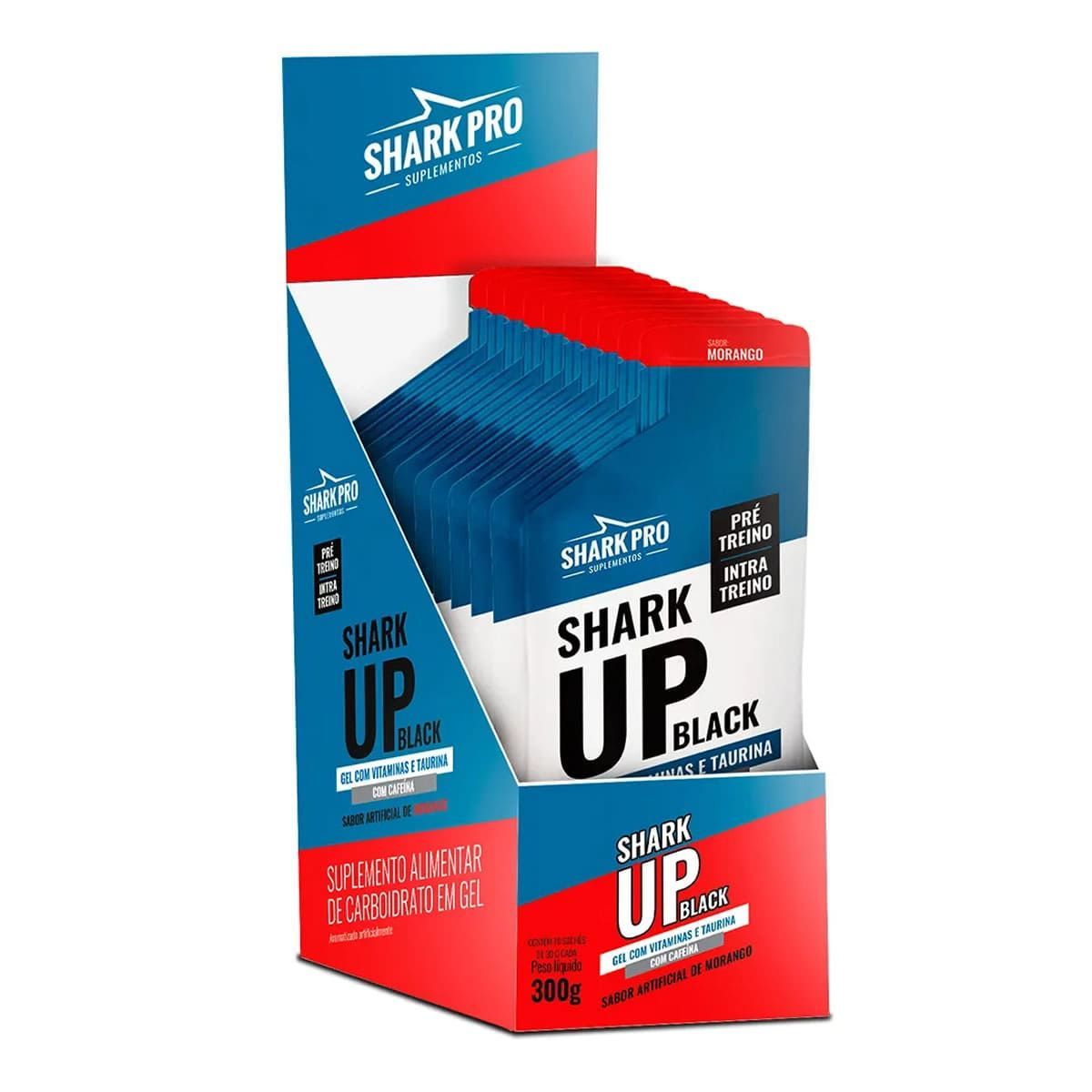 Shark Up Black Gel - 10 Sach�s 30g Morango - Shark Pro