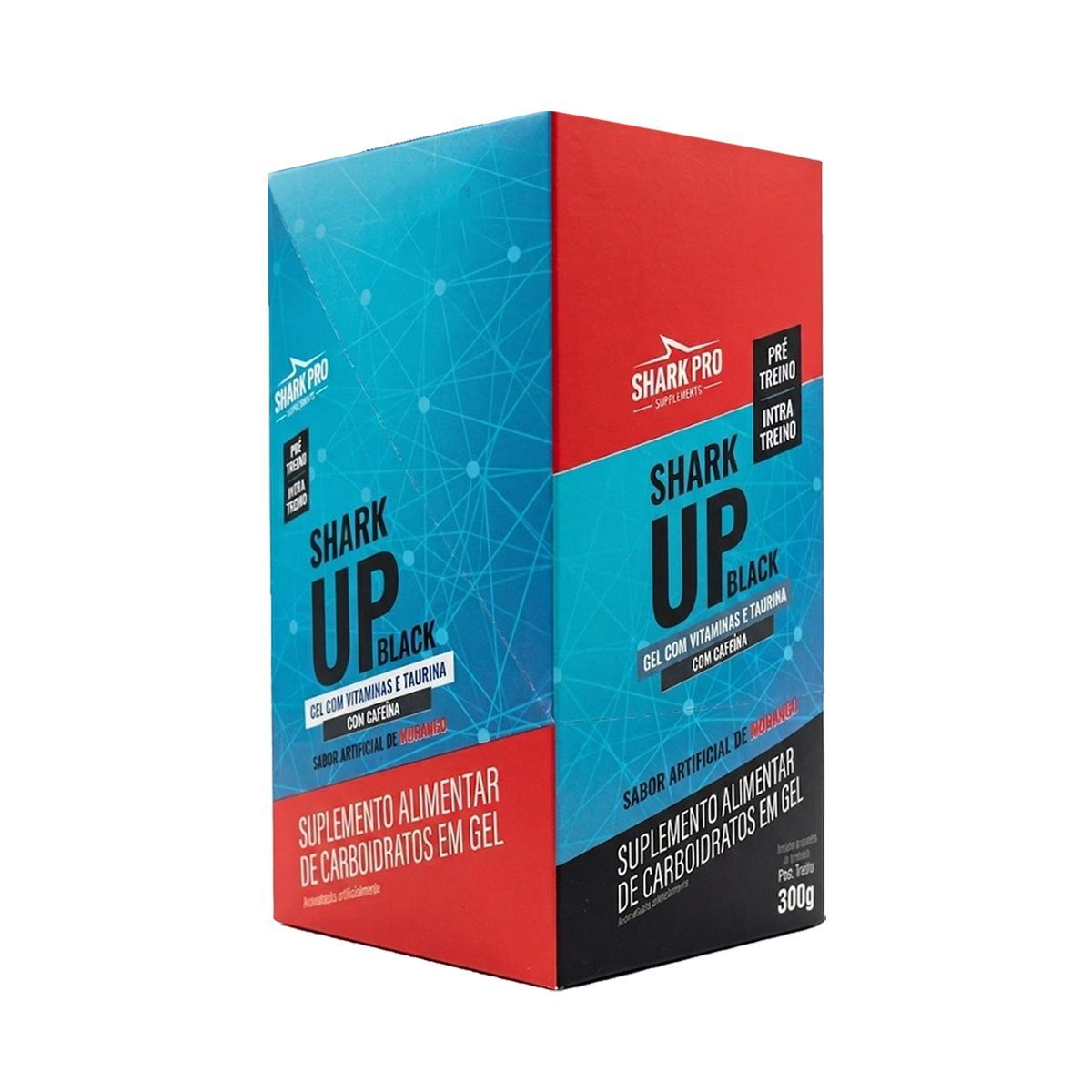Shark Up Black Gel - 10 Sach�s 30g Morango - Shark Pro
