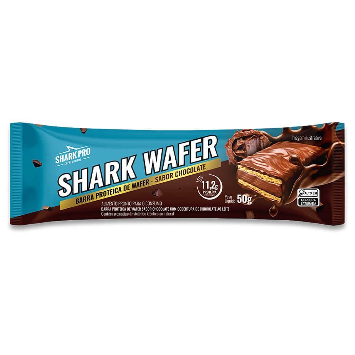 Shark Wafer - 1 Barra 50g Chocolate - Shark Pro