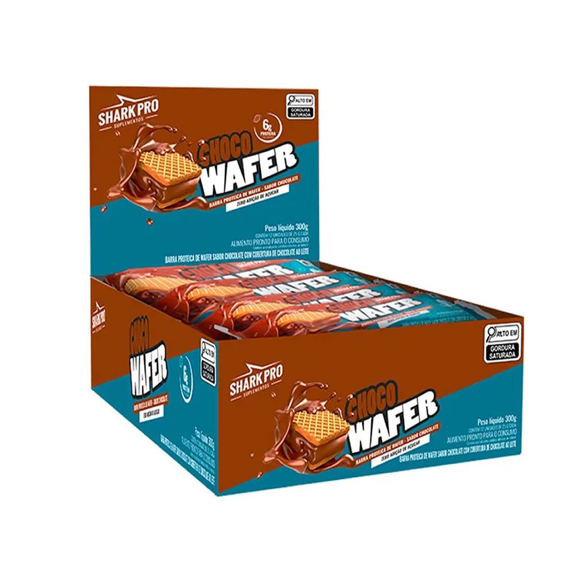 Shark Wafer - 12 Barras 25g Chocolate - Shark Pro
