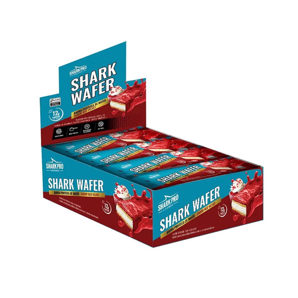 Shark Wafer - 12 Barras 50g Red Velvet - Shark Pro