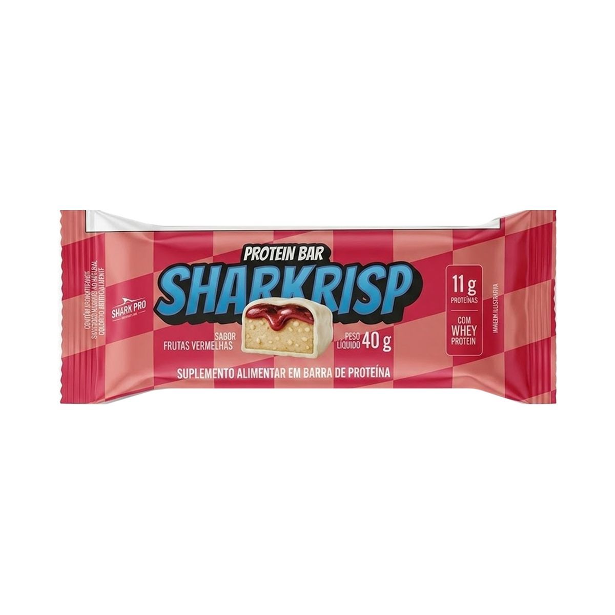 Sharkrisp Protein Bar - 1 Unidade 40g Frutas Vermelhas - Shark Pro