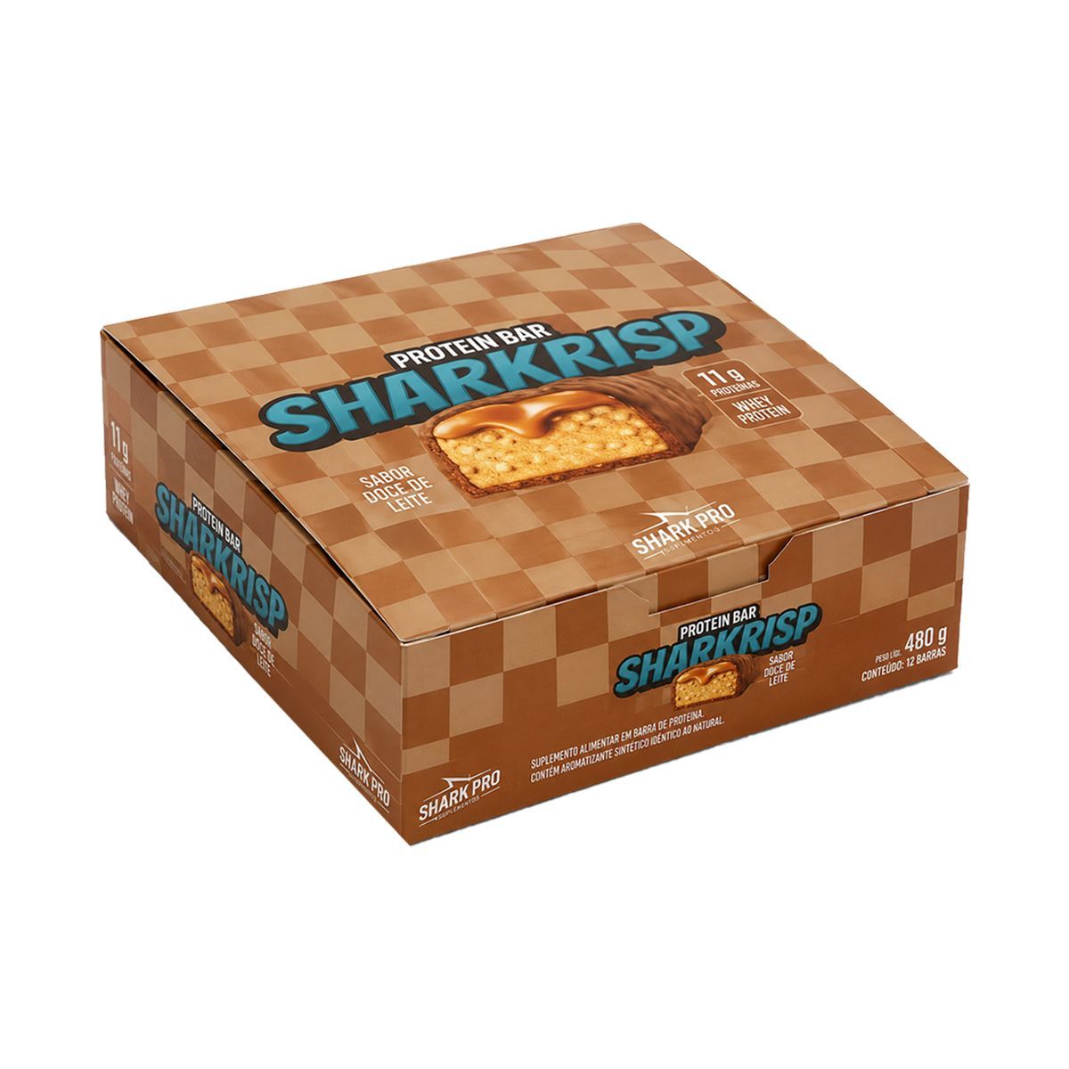 Sharkrisp Protein Bar - 12 Unidades 40g Doce de Leite - Shark Pro