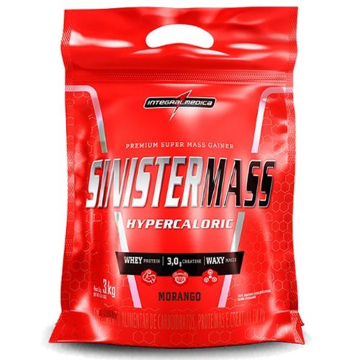 Sinister Mass - 3000g Morango - IntegralM�dica*** Data Venc. 28/02/2023