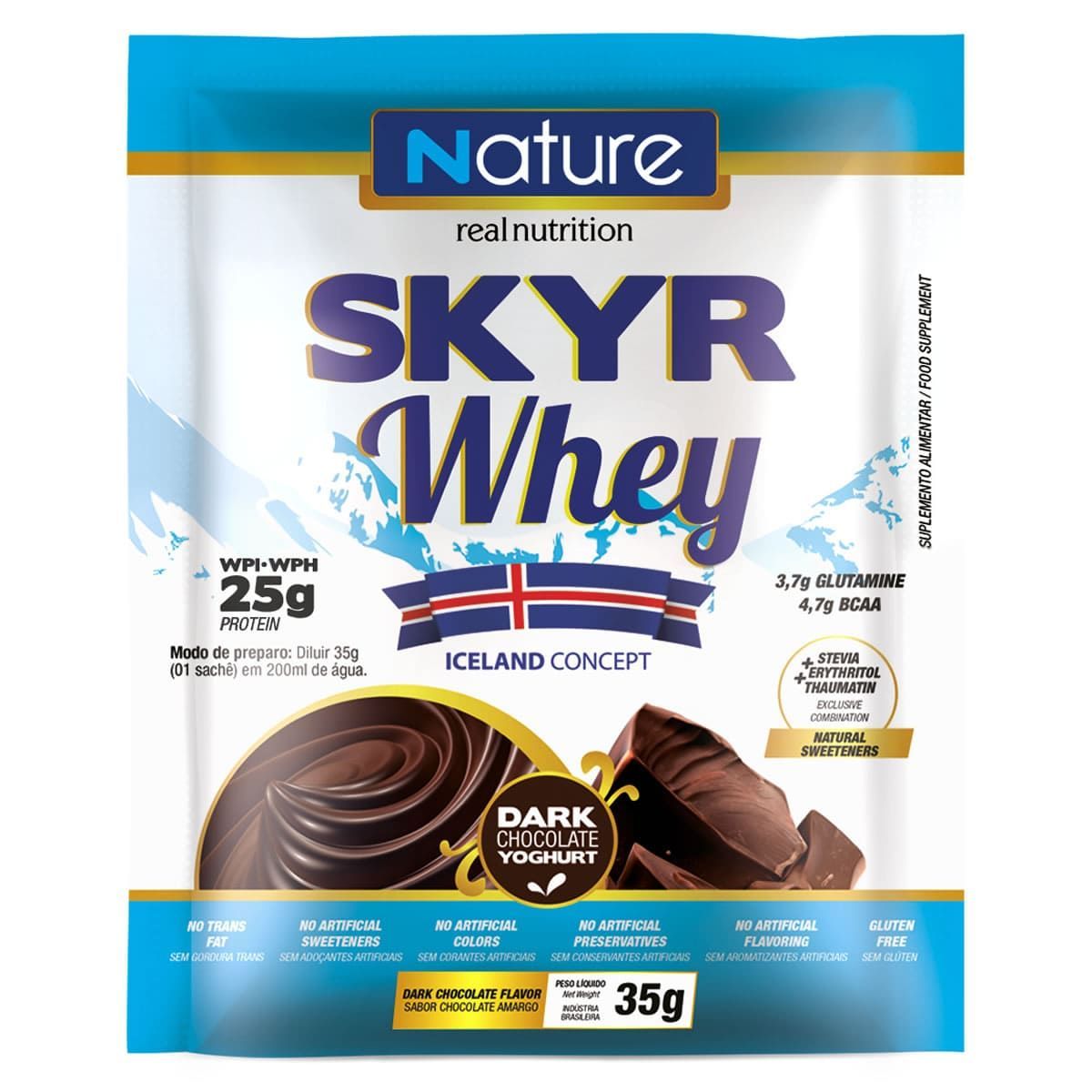 Skyr Whey - 1 Sach� de 35g Dark Chocolate - Nature
