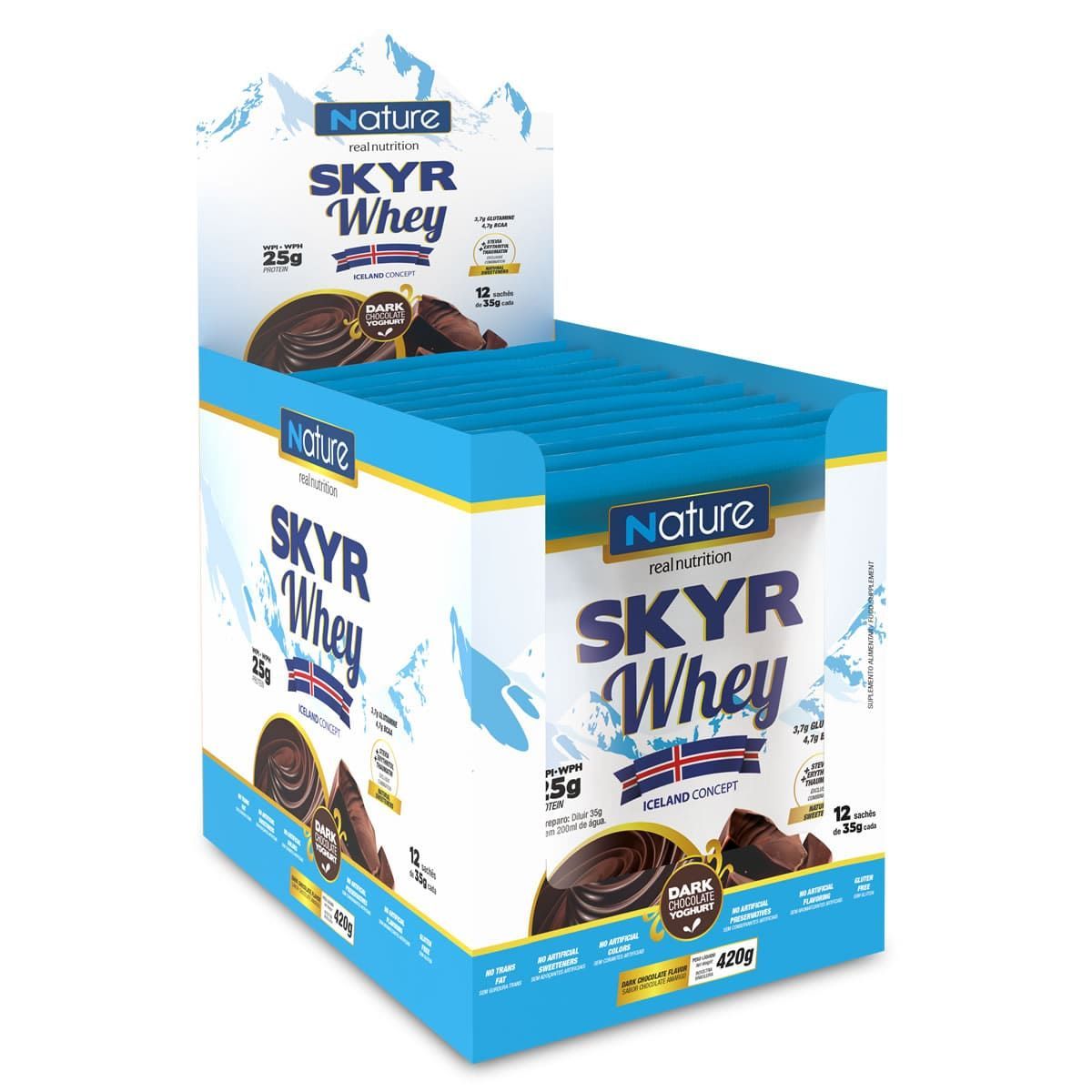 Skyr Whey - 12 Sach�s de 35g Dark Chocolate - Nature