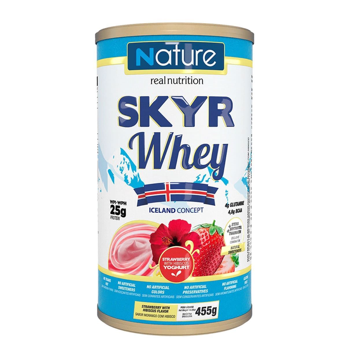 Skyr Whey - 455g Morango com Hibisco - Nature*** Data Venc. 30/3/23