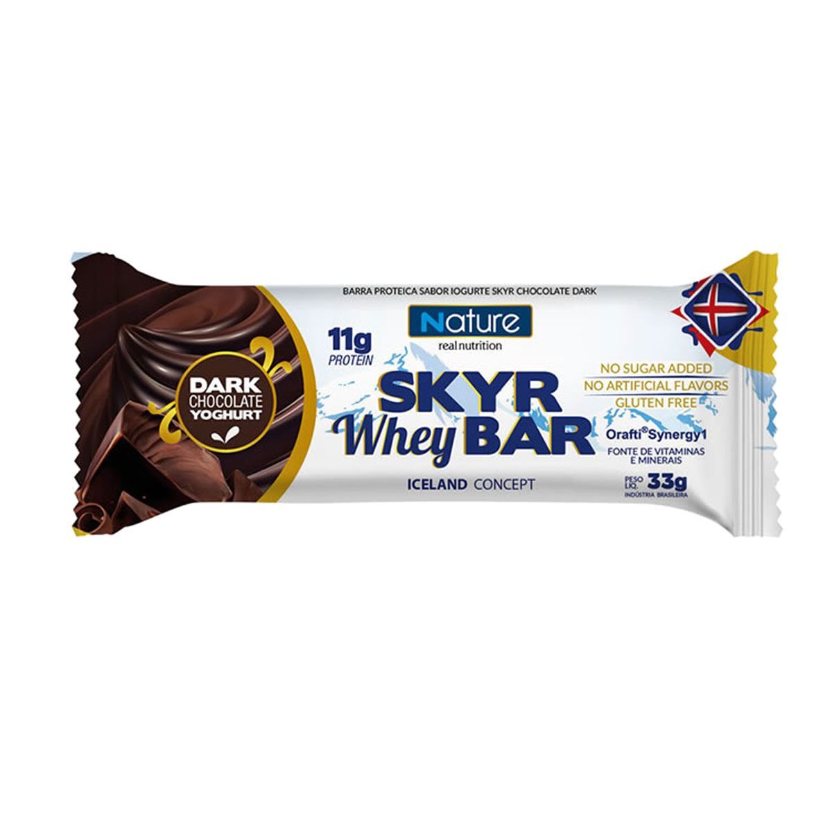 Skyr Whey Bar - 1 unidade 33g Dark Chocolate Yoghurt - Nature