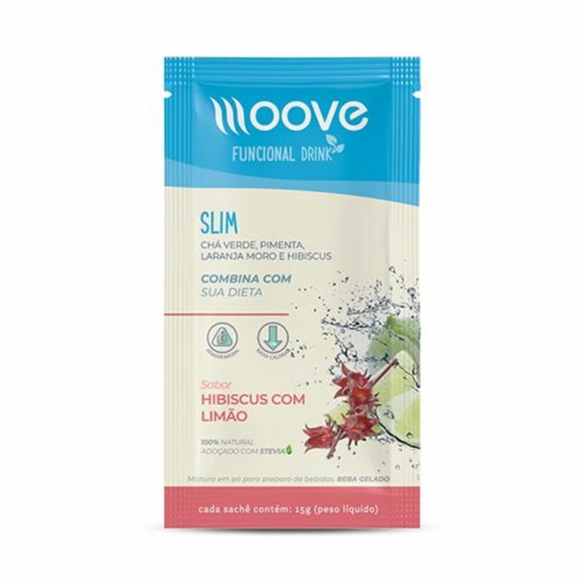 Slim - 1 Envelope 15g - Hibisco com Lim�o - Moove Nutrition*** Data Venc. 30/11/2020