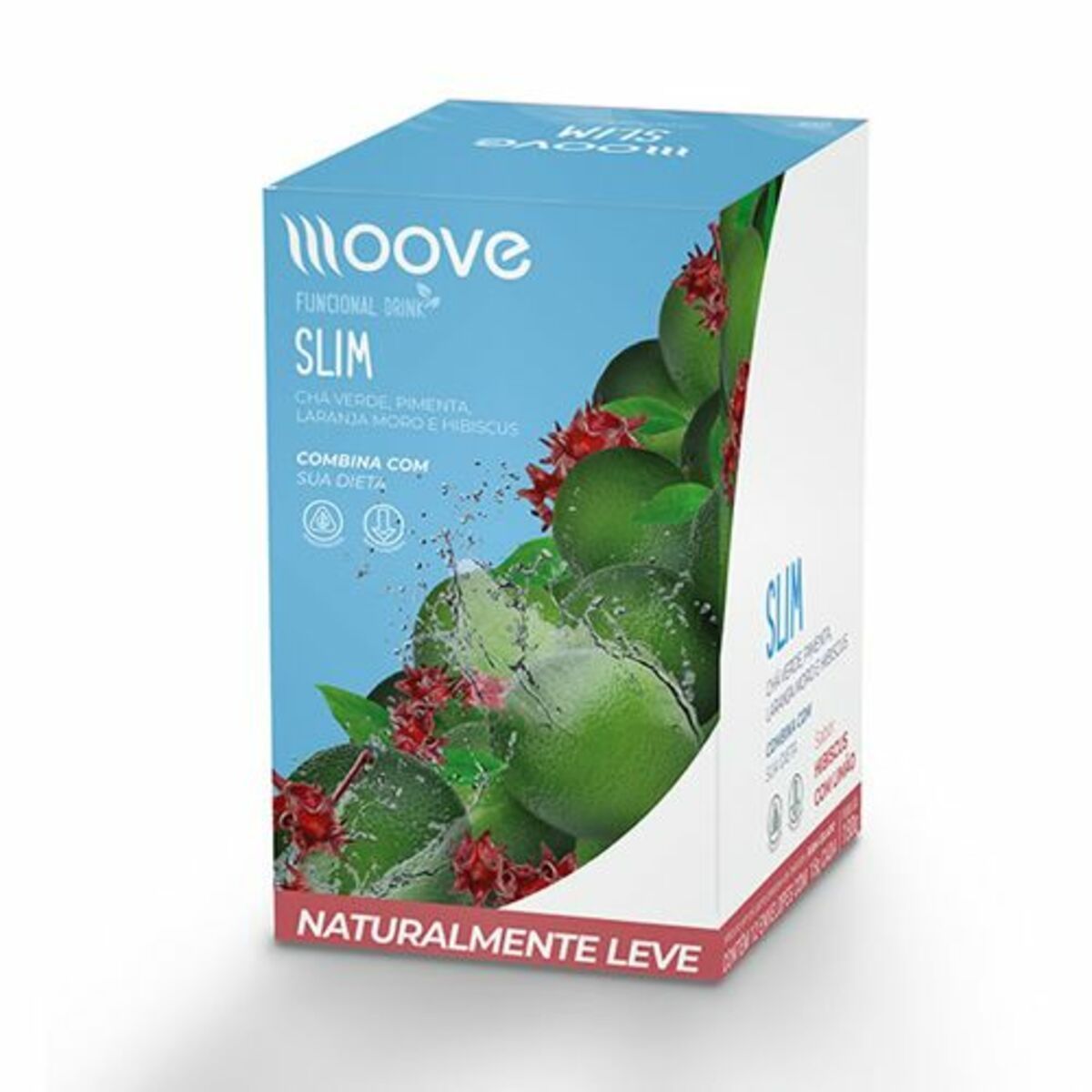 Slim - 12 Envelopes 15g - Hibisco com Lim�o - Moove Nutrition*** Data Venc. 30/08/2020