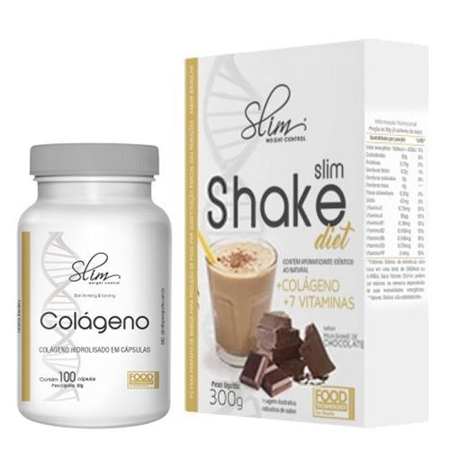 Slim Shake Diet - 300g Chocolate + Col�geno - 100 C�psulas - Slim Weight Control