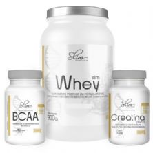 Slim Whey 900g Baunilha + Creatina Pura 100g + BCAA 60 C�psulas - Slim Weight Control