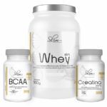 Slim Whey 900g Chocolate + Creatina Pura 100g + BCAA 60 C�psulas - Slim Weight Control