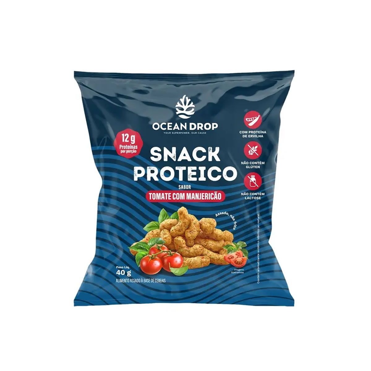 Snack Proteico - 40g Tomate Com Manjeric�o - Ocean Drop