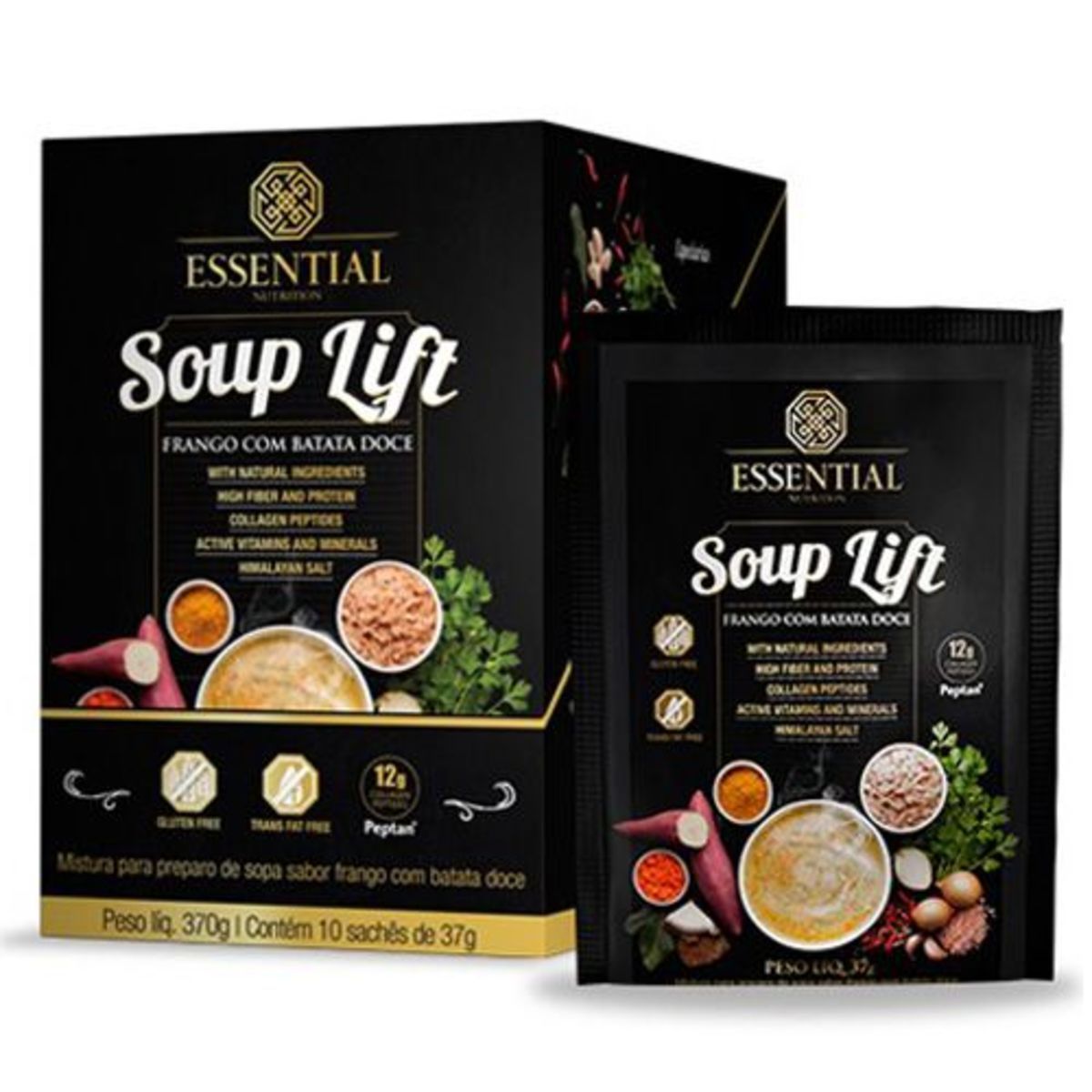 Soup Lift - 10 Sach�s 31g Frango com Batata Doce - Essential Nutrition