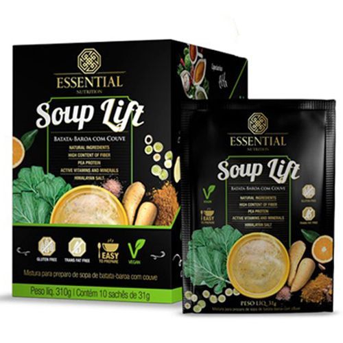 Soup Lift - 10 sach�s de 31g Batata-baroa com Couve - Essential Nutrition