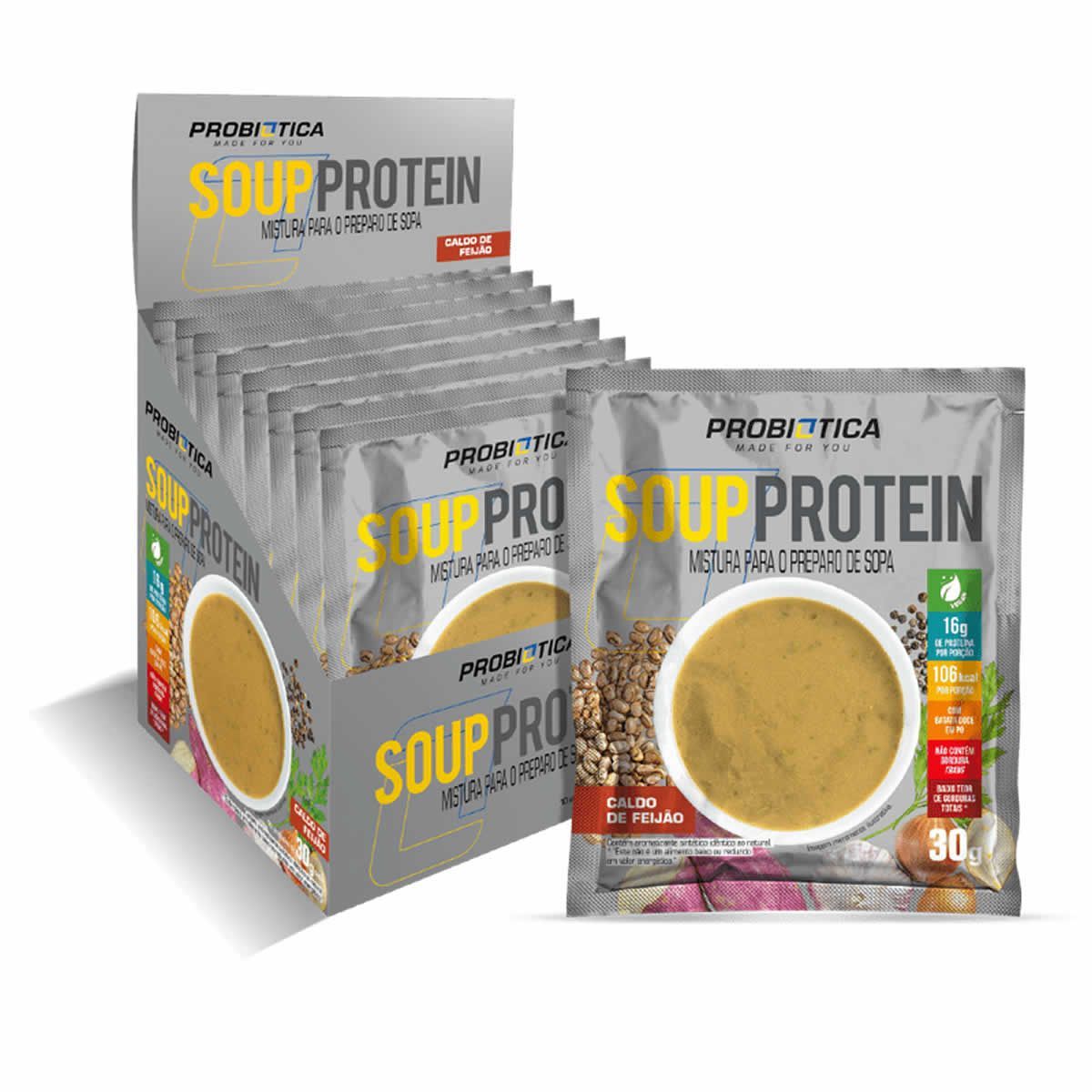 Soup Protein - 10 Sach�s 30g Caldo de Feij�o - Probi�tica*** Data Venc. 07/07/2022