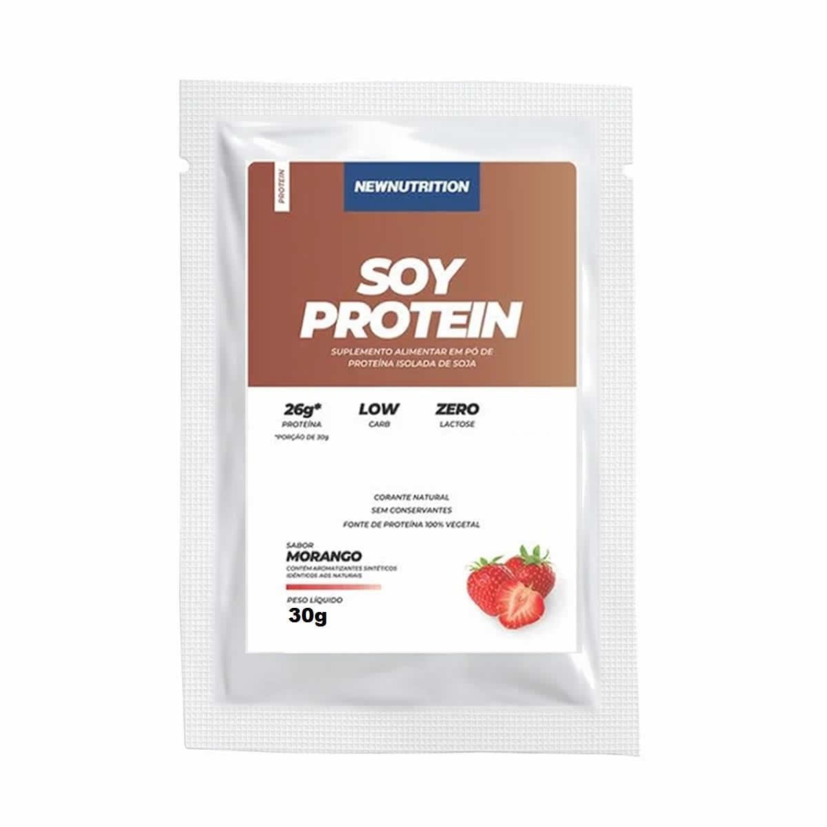 Soy Protein - 1 Sach� 30g Morango - NewNutrition*** Data Venc. 30/3/23