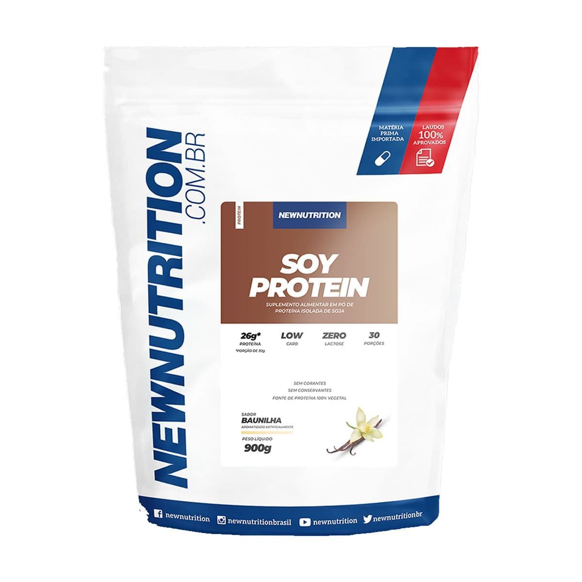 Soy Protein - 900g Baunilha - NewNutrition*** AVARIA EMBALAGEM *** Data Venc. 30/04/2023