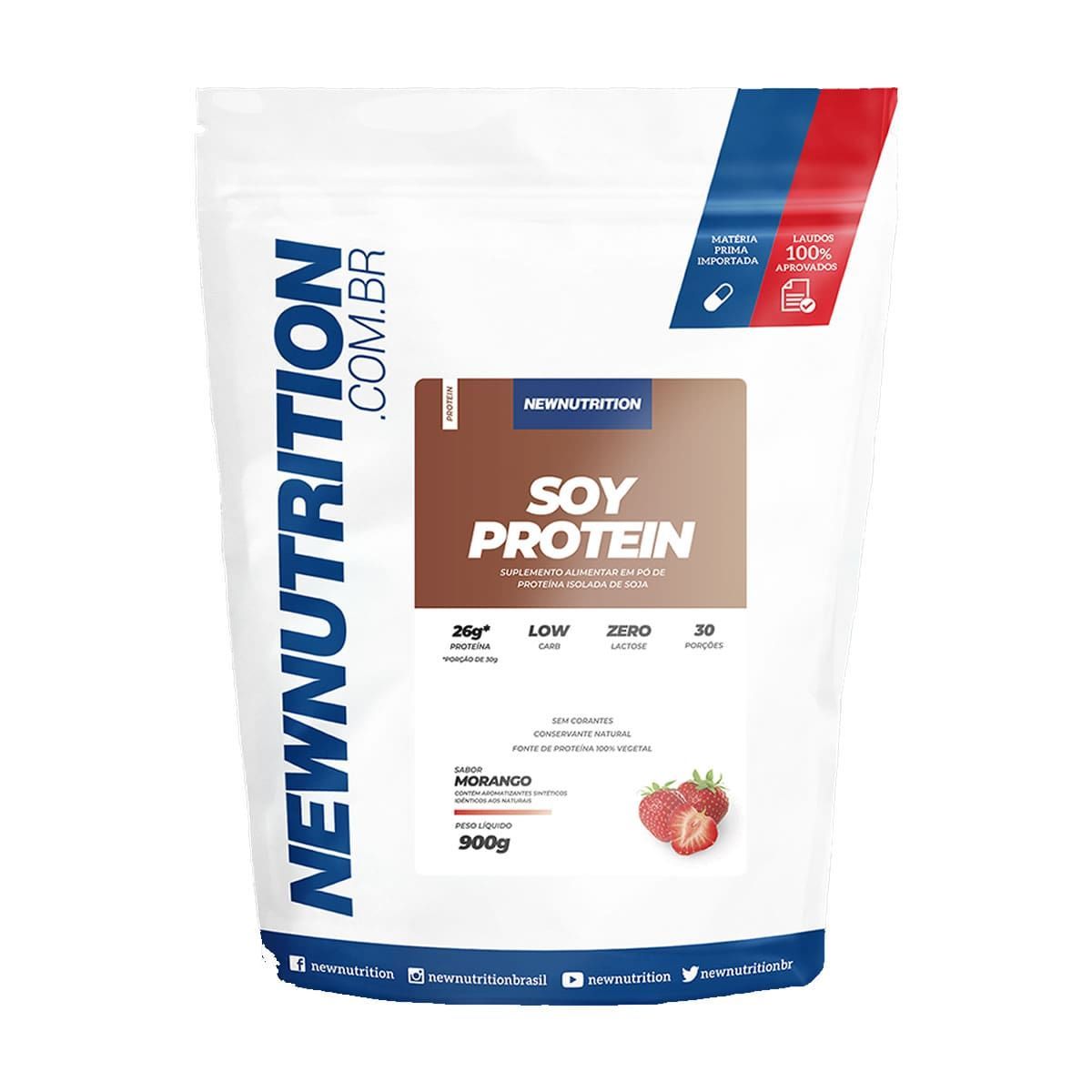 Soy Protein - 900g Morango - NewNutrition*** Data Venc. 30/03/2023