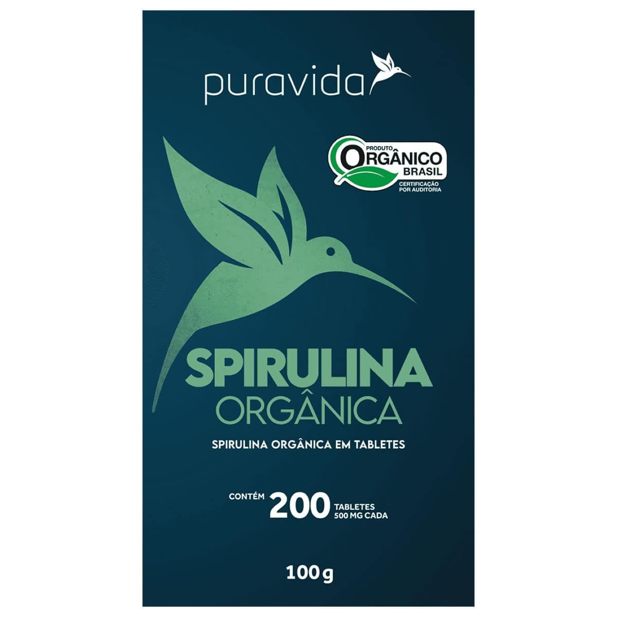 Spirulina Org�nica - 200 Tabletes - Puravida