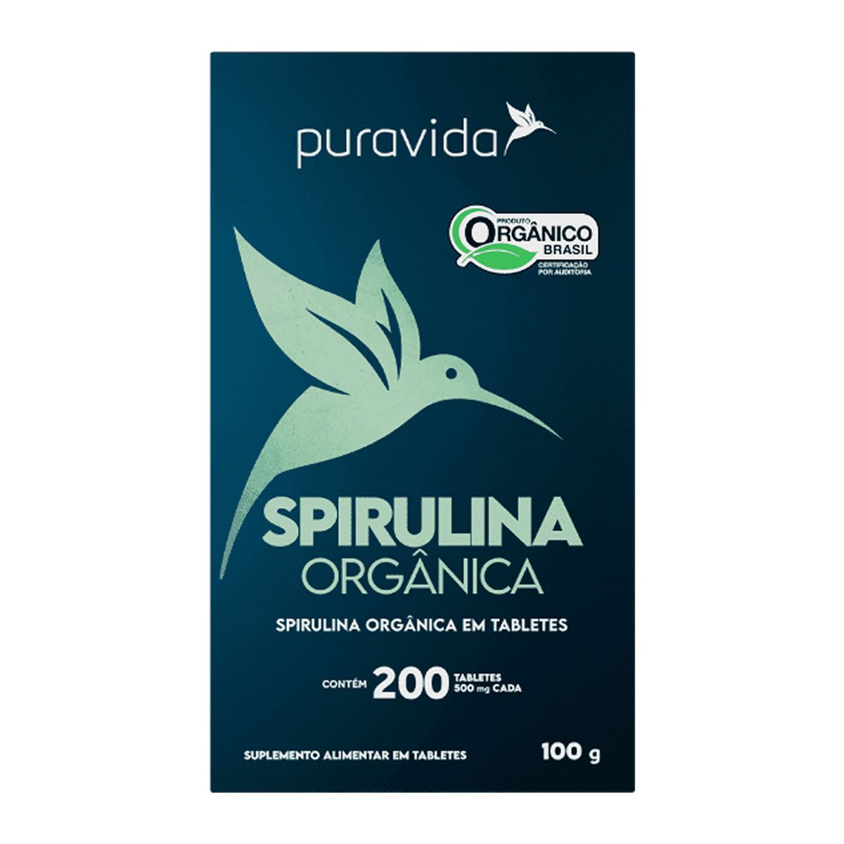 Spirulina Org�nica - 200 Tabletes - Puravida