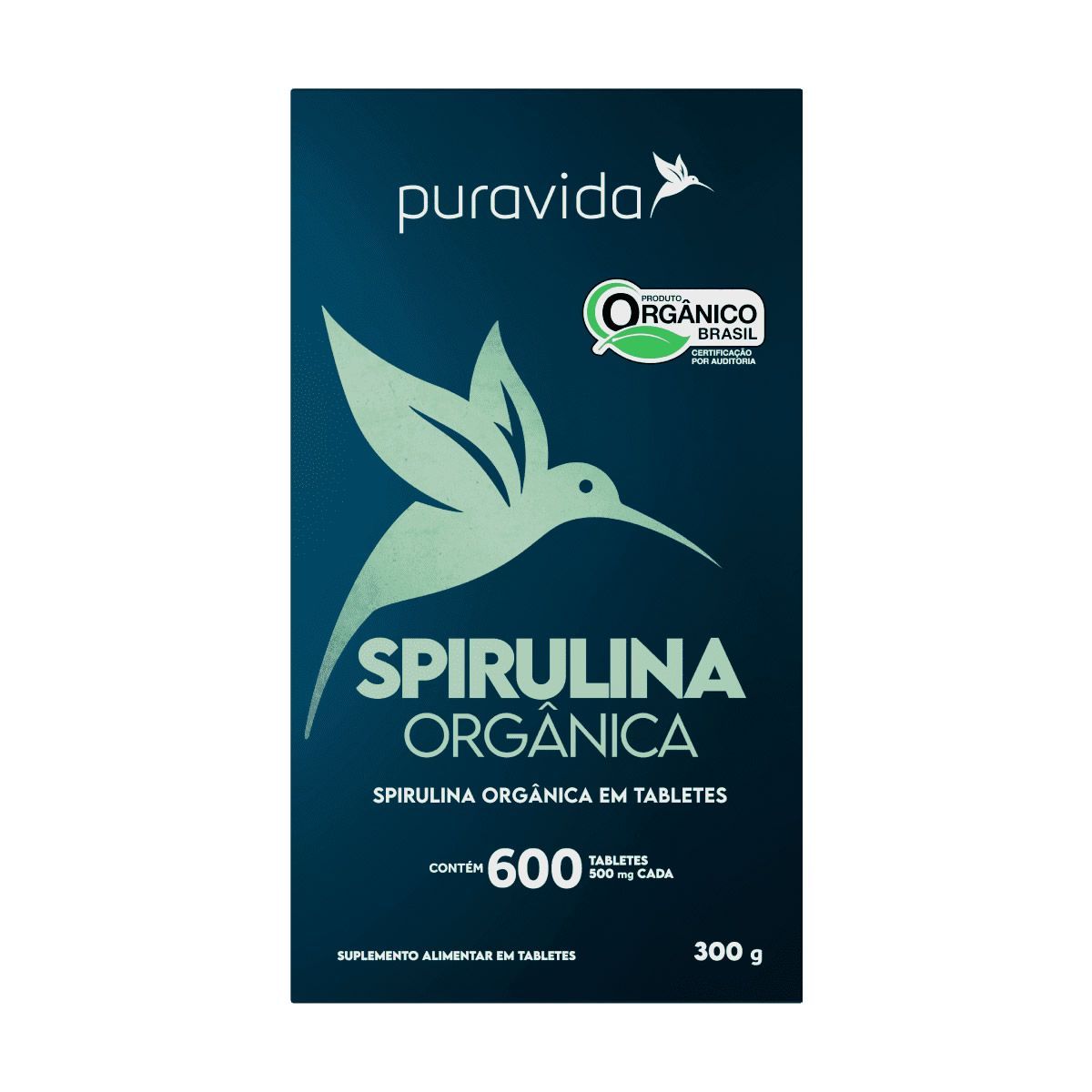 Spirulina Org�nica - 600 Tabletes - Puravida