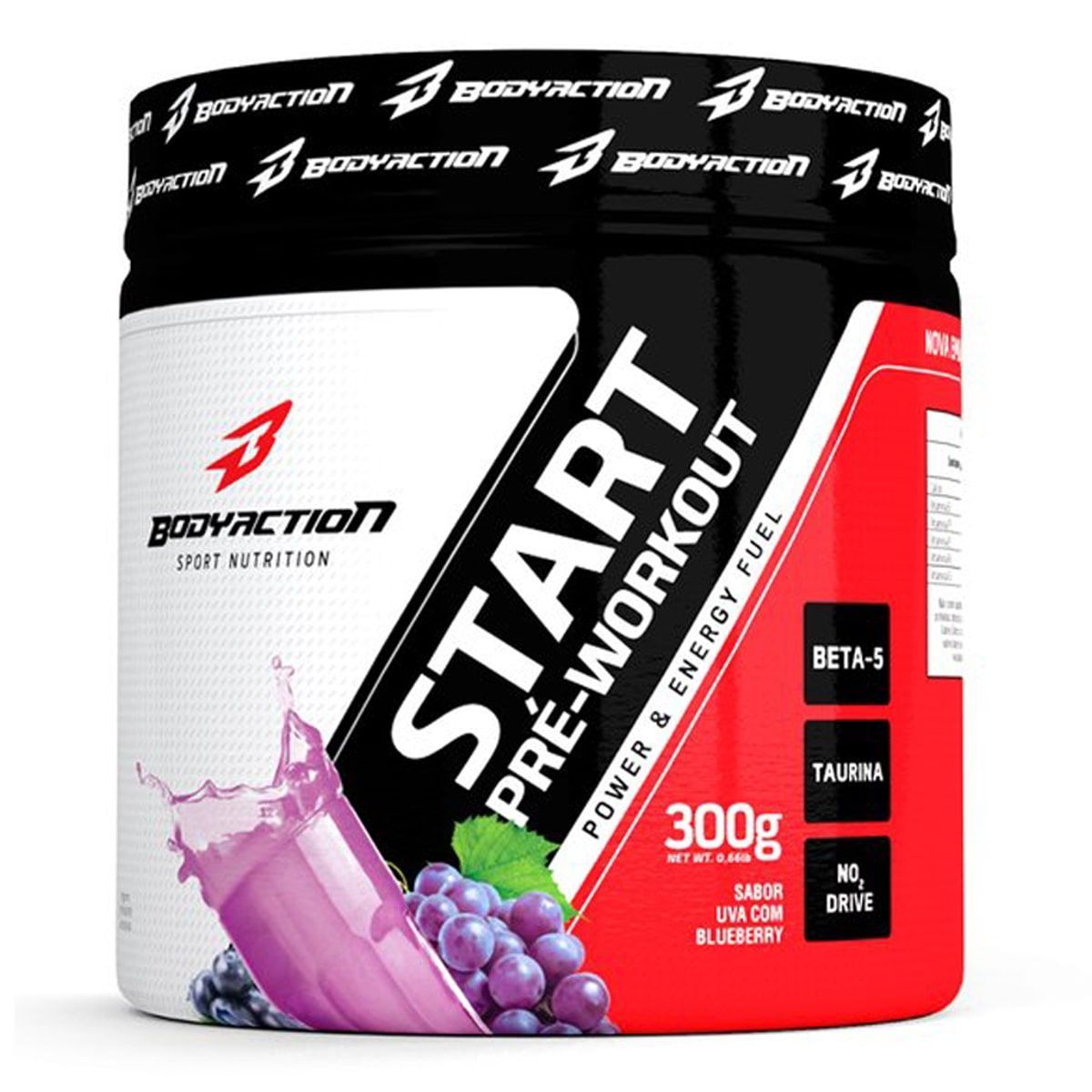 Start Pr� Workout - 300g Uva e Blueberry - Body Action