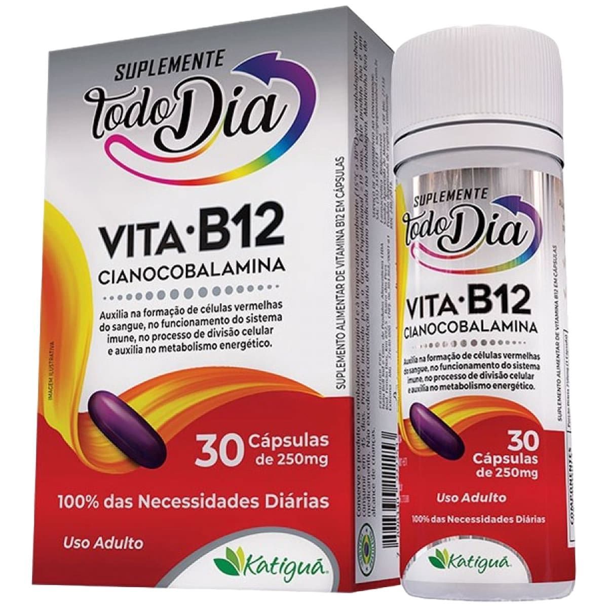 STD Vitamina B12 Cianocobalamina - 30 C�psulas - Katigu�*** Data Venc. 28/02/2024