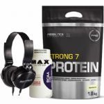 Strong 7 Protein 1800g Baunilha + BCAA 60 C�psulas + Fone de Ouvido Preto - MuscleMeds