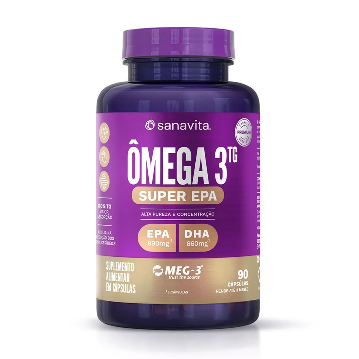 Super EPA �mega 3TG - 90 C�psulas - Sanavita