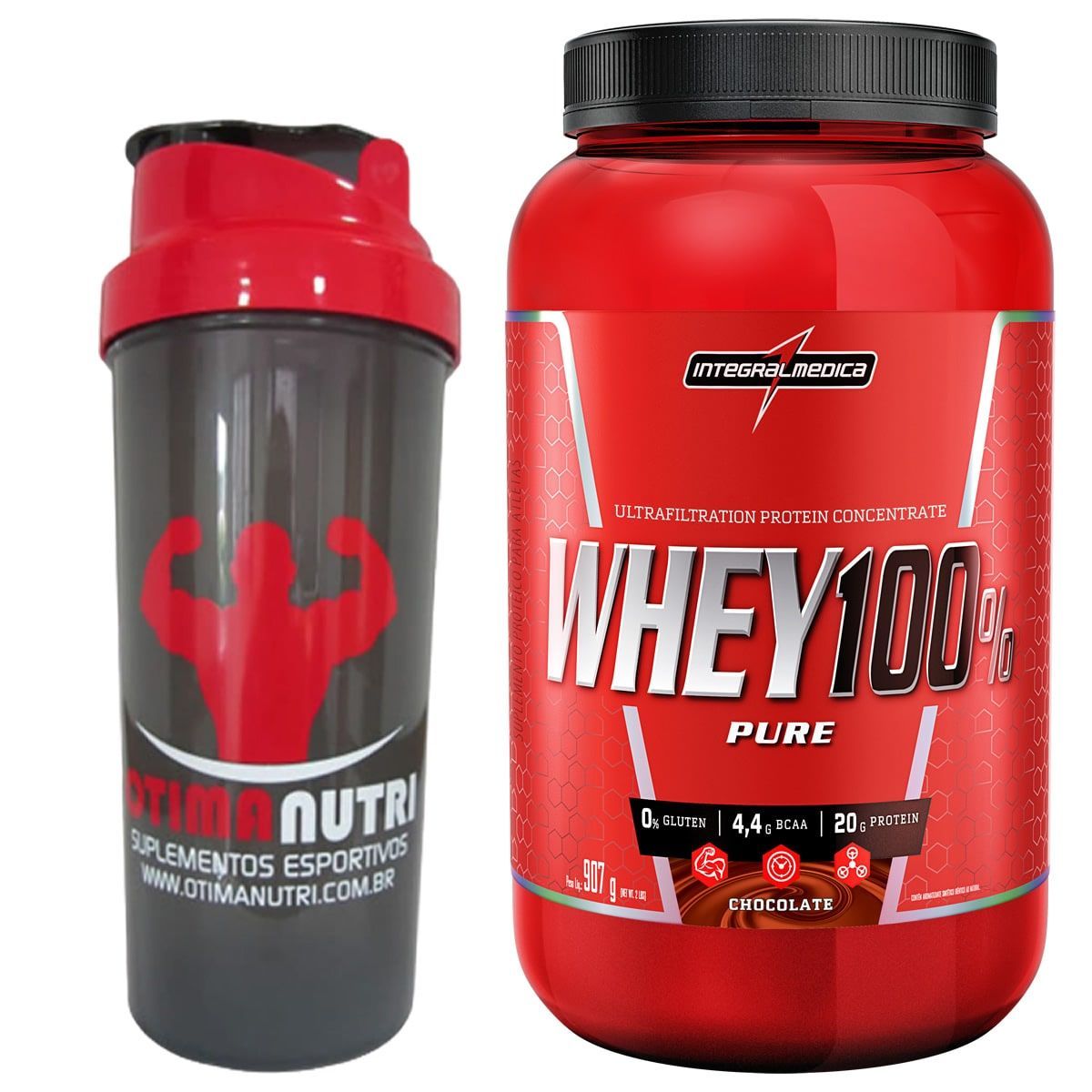 Super Whey 100% Pure - Baunilha 907g + Coqueteleira - Integralm�dica
