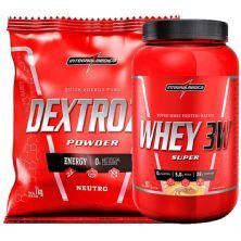 Super Whey 3W 907g Baunilha + Dextrozz 1000g - IntegralM�dica