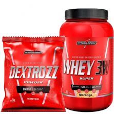 Super Whey 3W 907g Morango + Dextrozz 1000g - IntegralM�dica