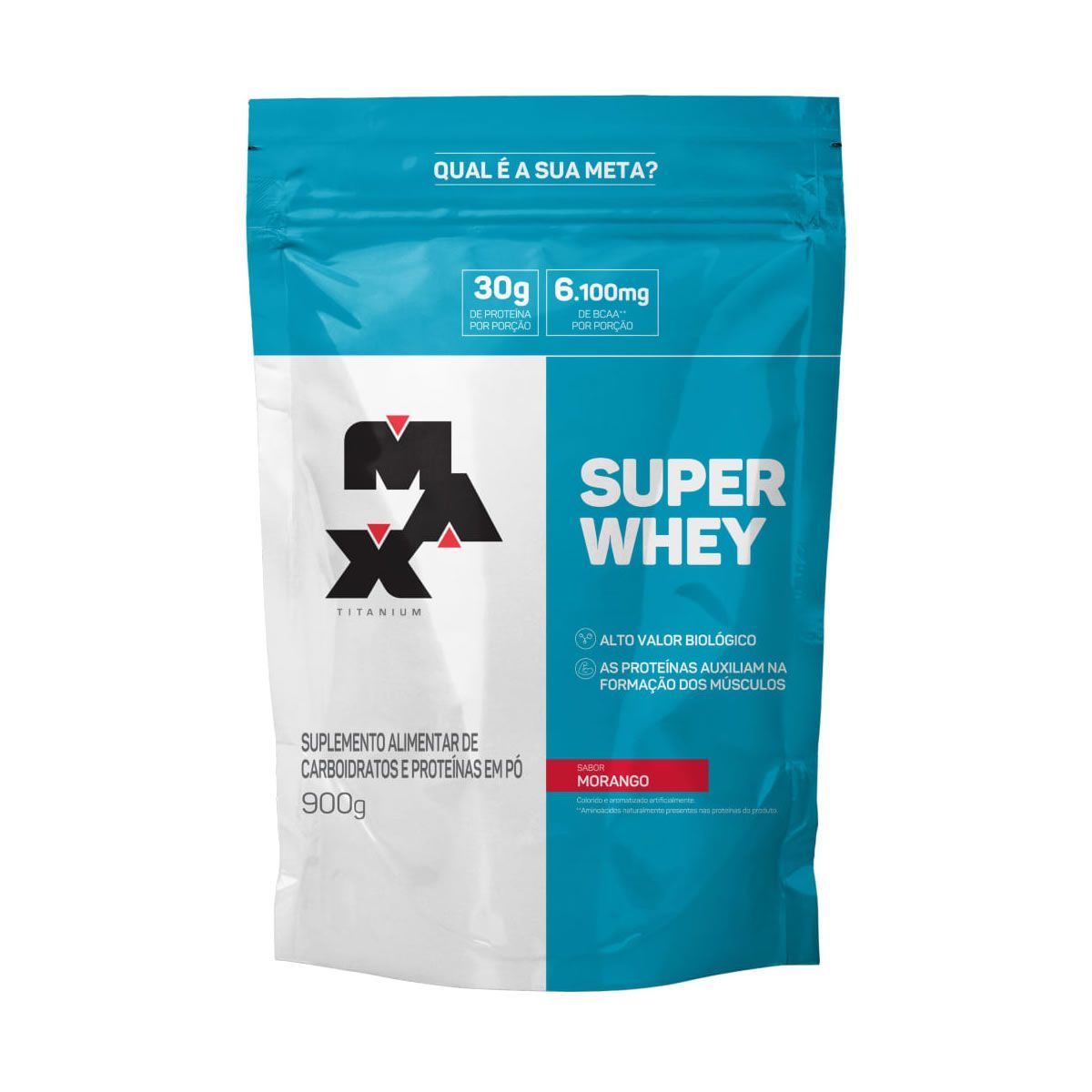 Super Whey - 900g Morango Refil - Max Titanium