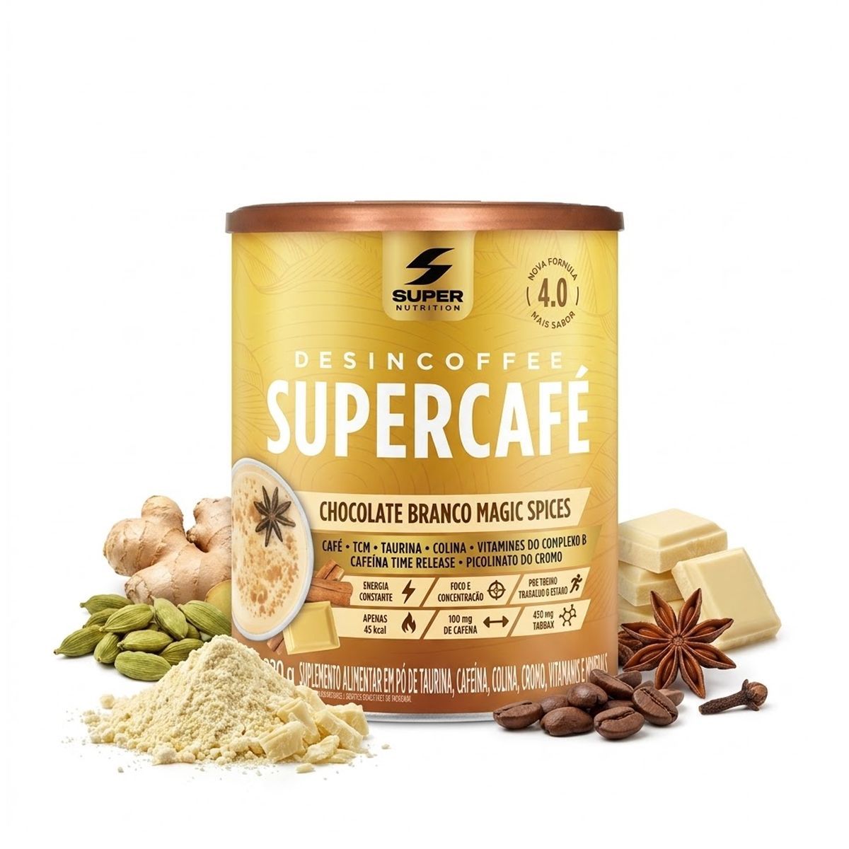 Supercaf� - 220g Chocolate Branco Magic Spices - Desinch�