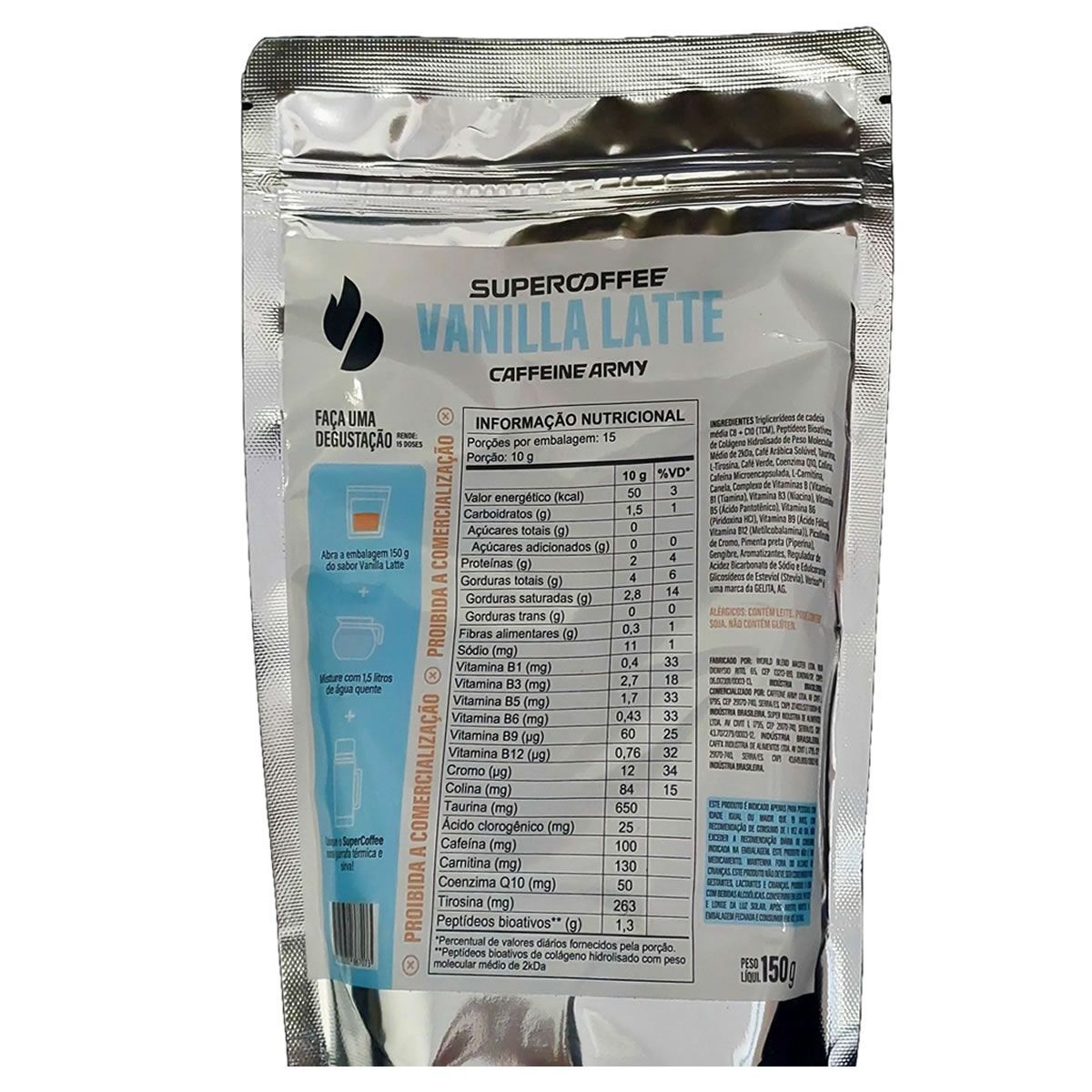 SuperCoffee - 150g Vanilla Latte - Caffeine Army
