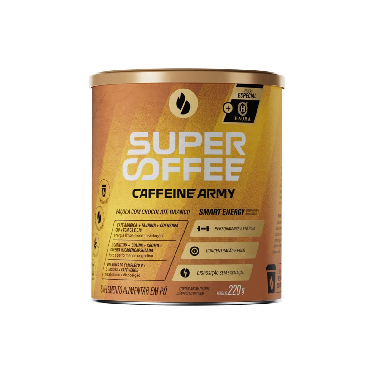 SuperCoffee - 220g Pa�oca com Chocolate Branco - Caffeine Army