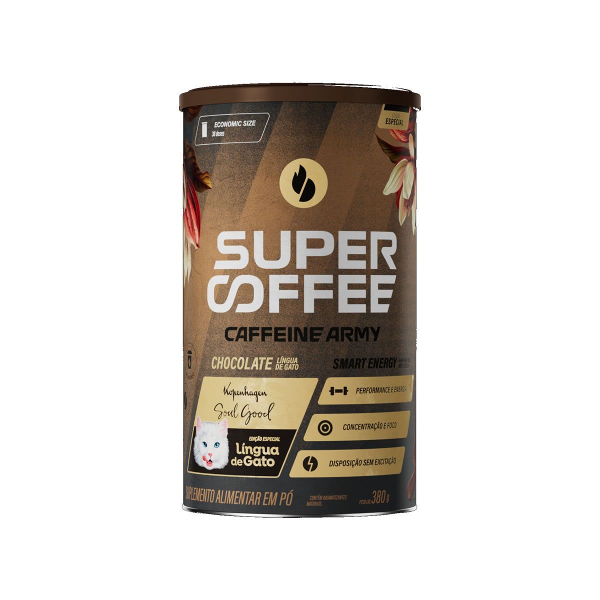 SuperCoffee - 380g Chocolate L�ngua de Gato - Caffeine Army*** Data Venc. 08/10/2026 *** A.E. ***