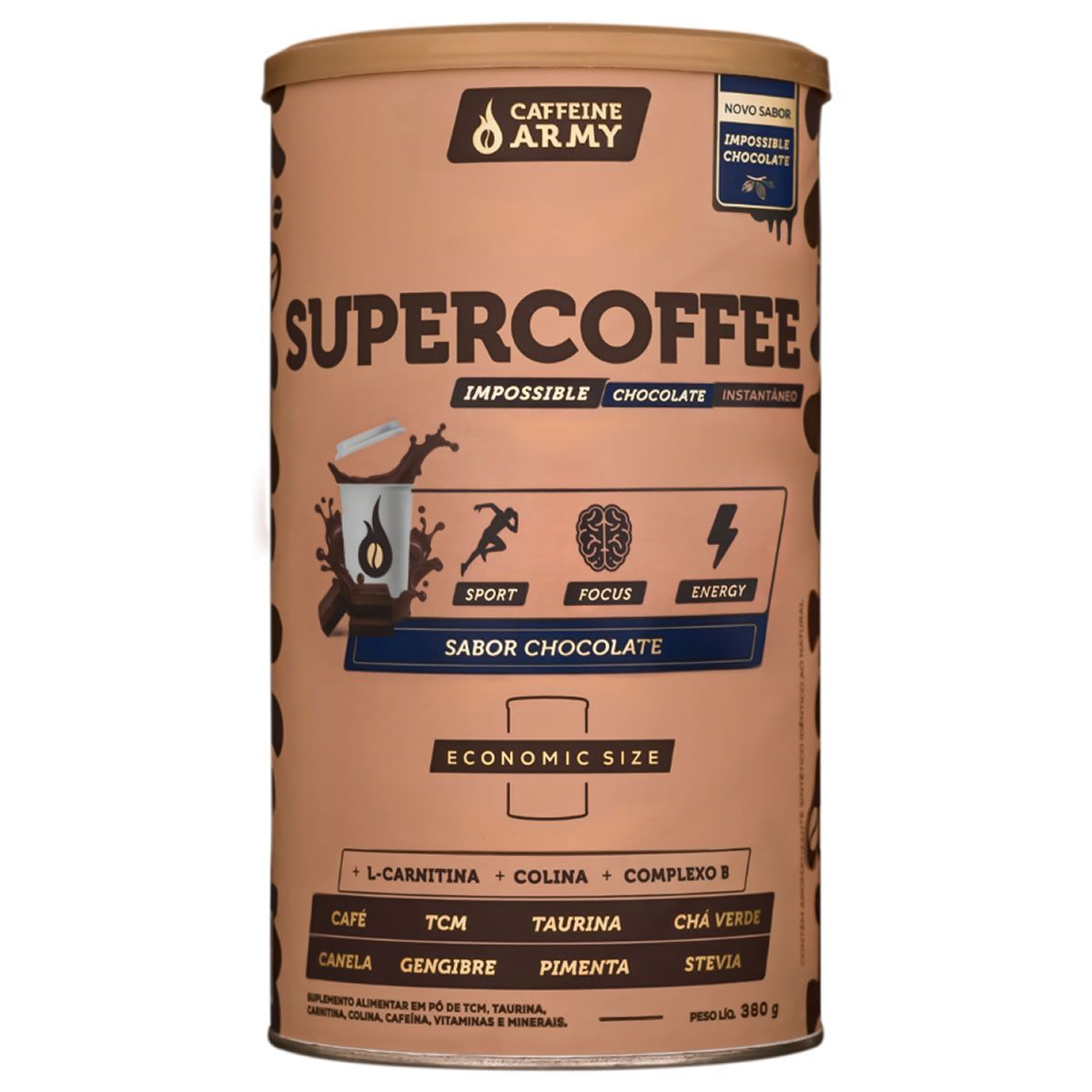 Supercoffee Impossible Economic Size - 380g Chocolate - Caffeine Army