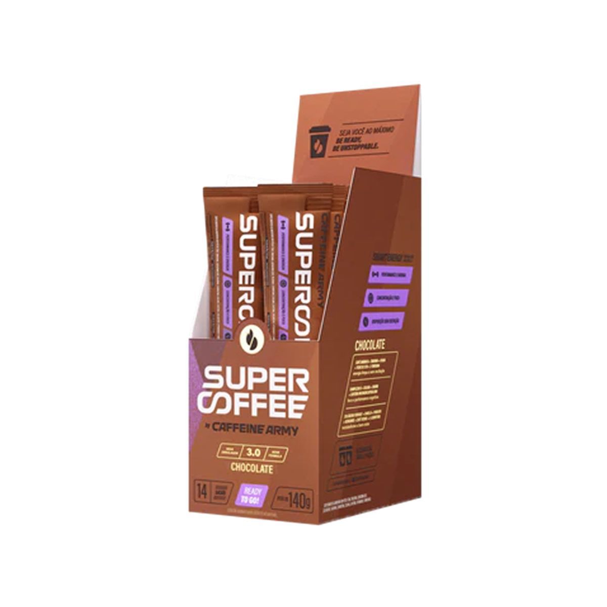 SuperCoffee To Go - 14 Sach�s de 10g Chocolate - Caffeine Army