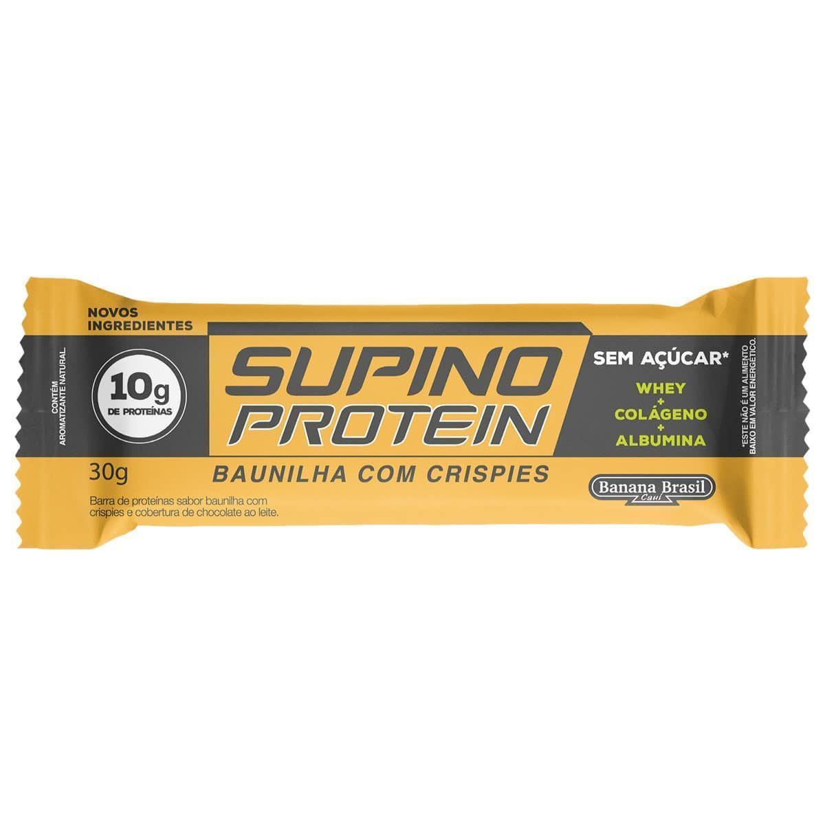 Supino Protein - 1 Unidade 30g Baunilha com Crispies - Banana Brasil*** Data Venc. 08/08/2024