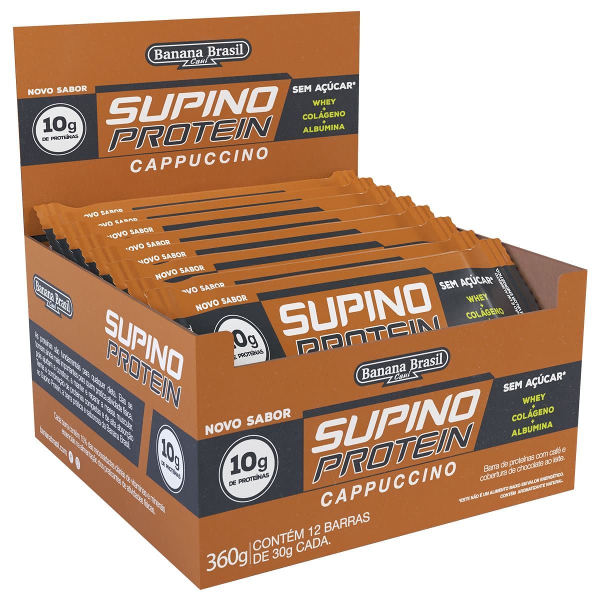 Supino Protein - 12 Unidades 30g Cappuccino - Banana Brasil*** Data Venc. 17/04/2025