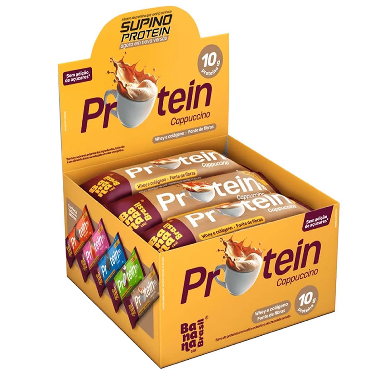 Supino Protein - 12 Unidades 30g Cappucino - Banana Brasil