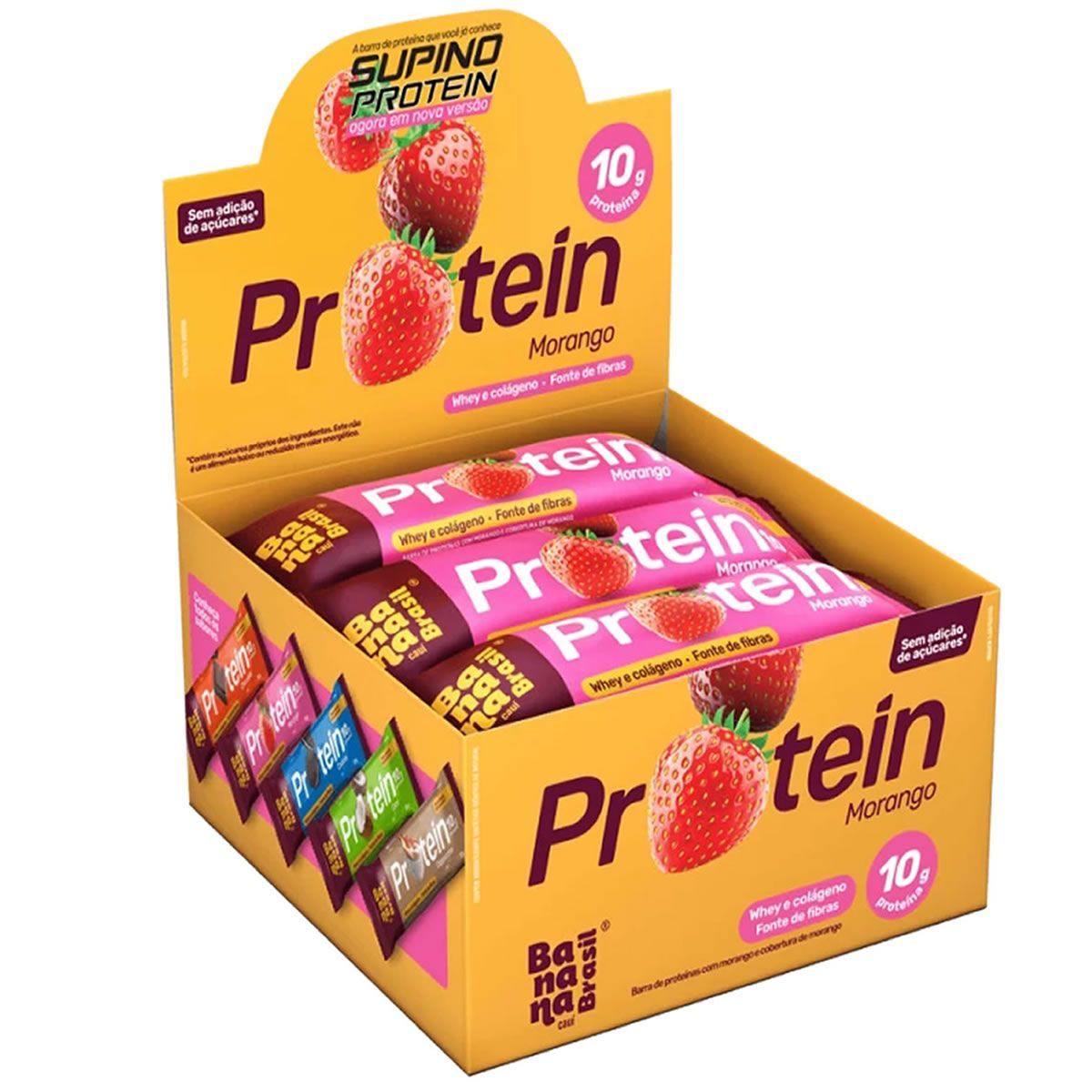 Supino Protein - 12 Unidades 30g Morango - Banana Brasil