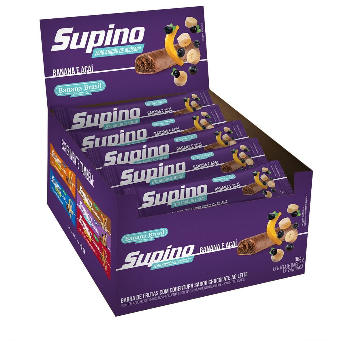Supino Zero - 16 Unidades 24g Banana e A�a� - Banana Brasil*** Data Venc. 20/07/24