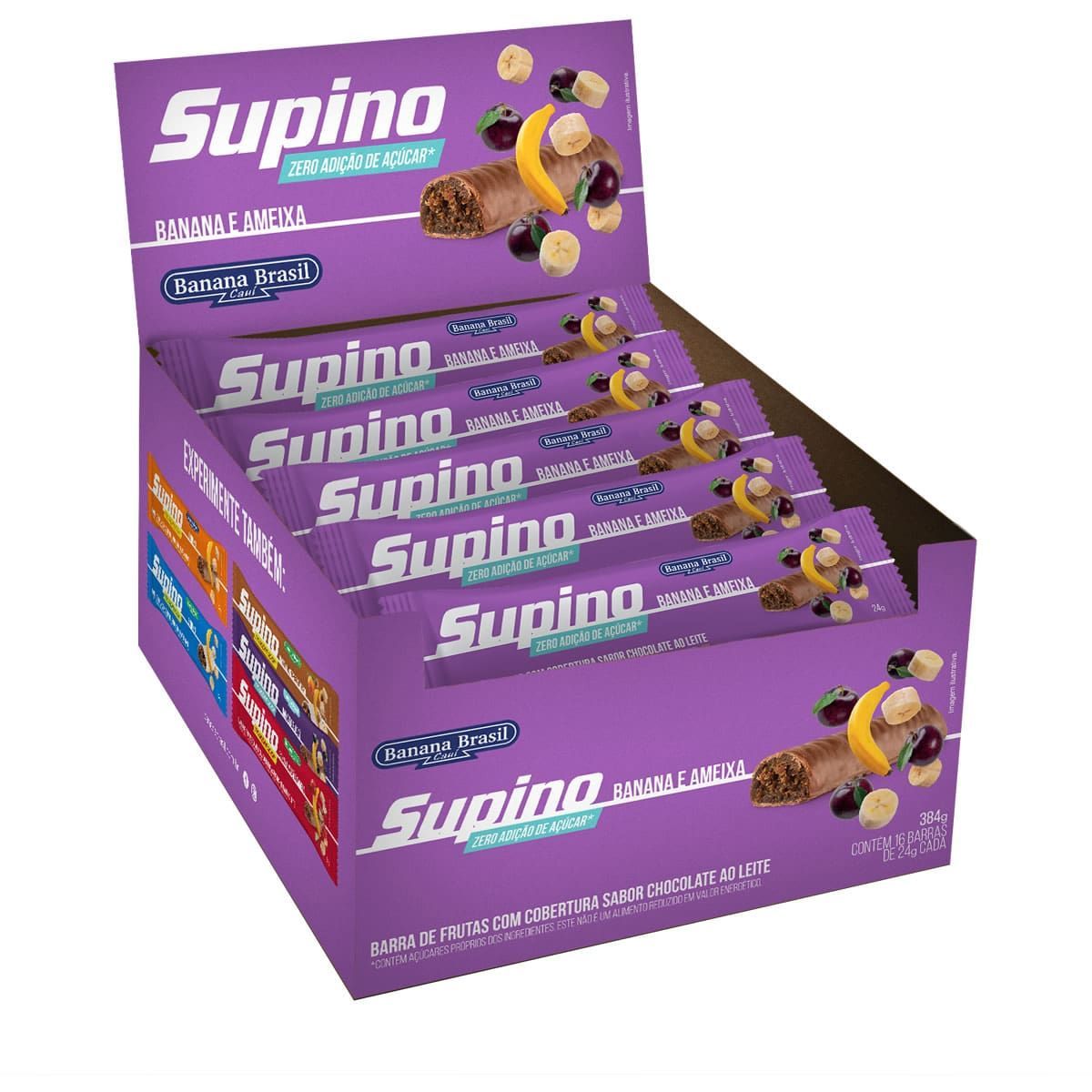 Supino Zero - 16 Unidades 24g Banana e Ameixa - Banana Brasil*** Data Venc. 12/04/2024