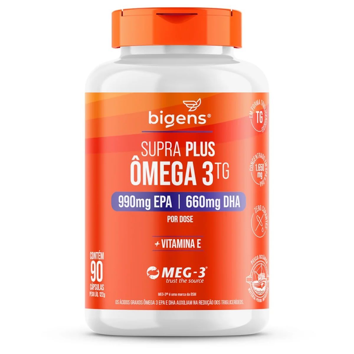 Supra Plus Omega 3 + Vitamina E - 90 C�psulas - Bigens
