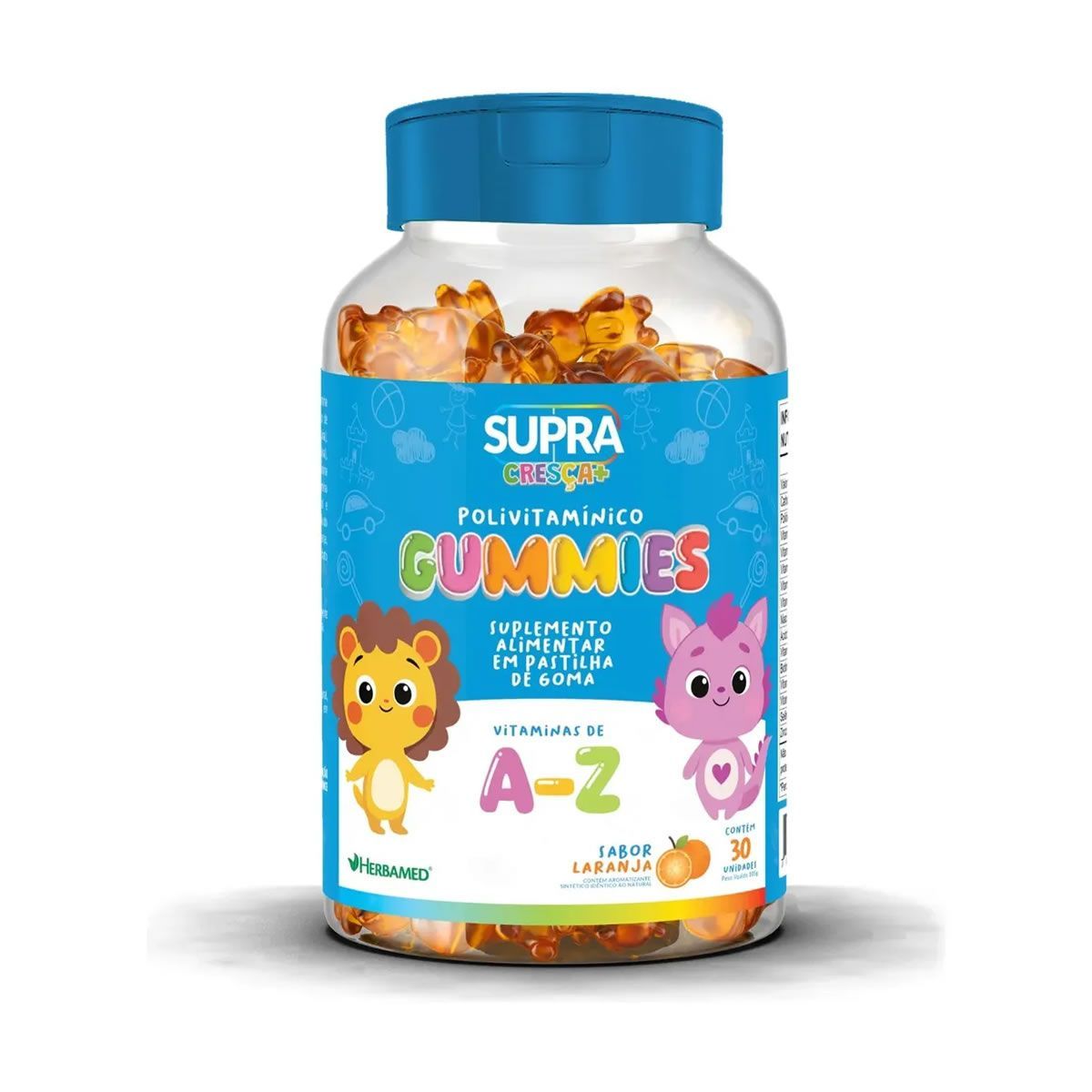 Supra Polivitaminico Gummie Kids A-Z - 30 Gomas Laranja - Herbamed