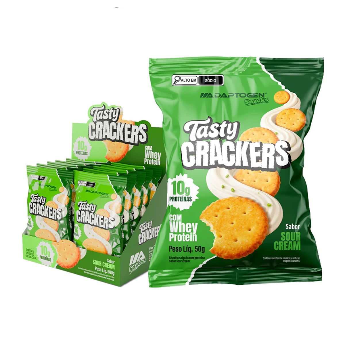 Tasty Crackers - 10 Unidades 50g Sour Cream - Adaptogen